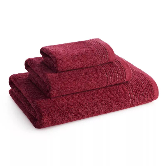 Set di 3 asciugamani Eurofirany 500 GSM cotone in confezione premium bordeaux