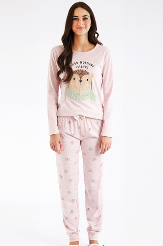 Pigiama Antea donna rosa Sorbetto - lungo, rosa, con applicazioni 3D, jersey, cotone