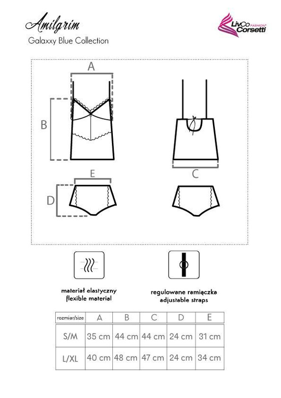 Set Amilgrim, chemise+ pantaloncini LivCo Corsetti Fashion