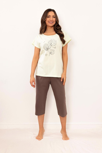 Pigiama donna Regina 4010 cotone 7/8 comodo con stampa