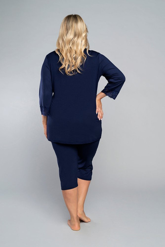 Izyda Pigiama maniche 3/4, pantaloni 3/4 Moda italiana - blu navy