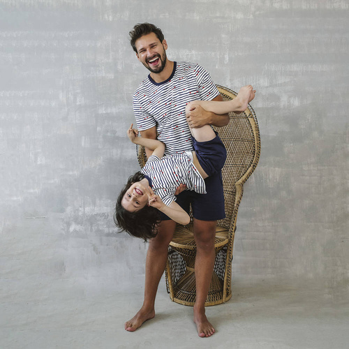 Korfu Pigiama bambino manica corta, pantaloni Moda italiana - stampa/verde