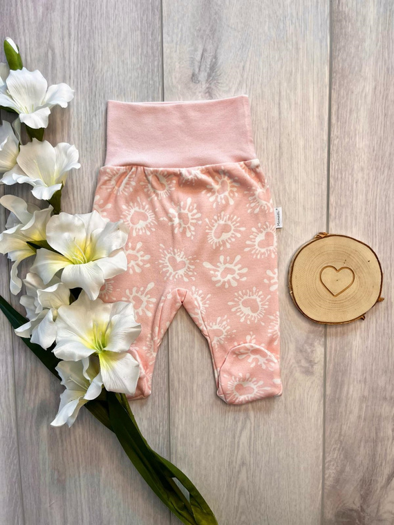 Pantaloni lunghi per neonati Mamatti PD16320 rosa in cotone comodi
