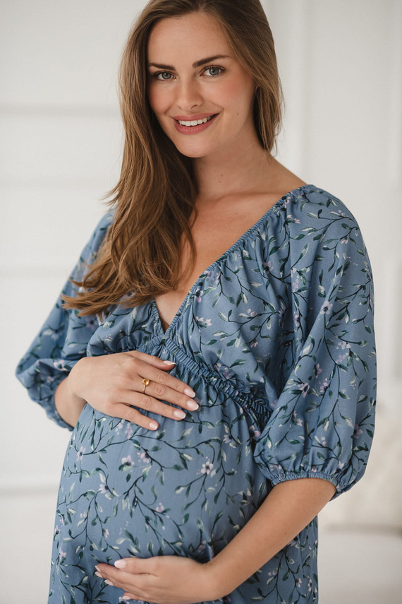 Milk Sun Abito per la gravidanza e l'allattamento Milk&Love abito blu a fiori