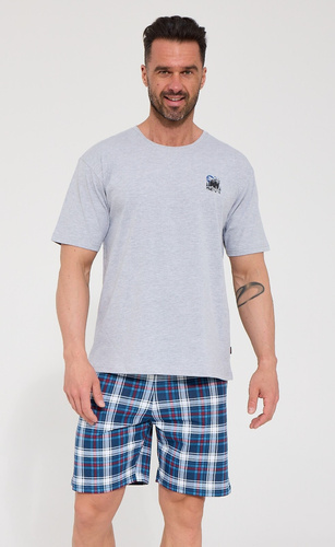 Cornette Grizzly 2 326/340 Pigiama Uomo in Cotone Manica Corta grigio