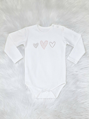 Tre cuori Bambarillo - body da neonato in cotone, maglia elasticizzata, perfetto per la tuta "BEAR