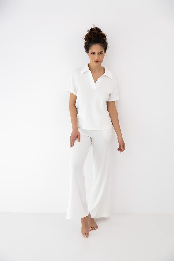 Sensis Zuri ecru pigiama donna – cotone e modal lungo