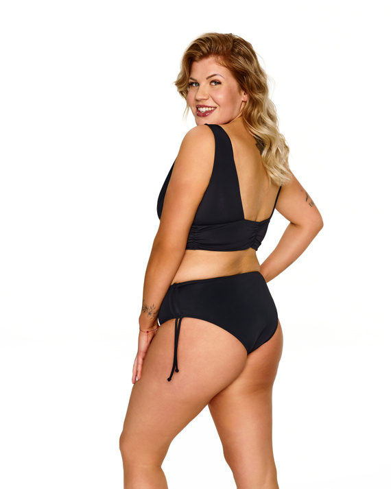 Slip bikini Lupoline Bahama nero con lacci regolabili