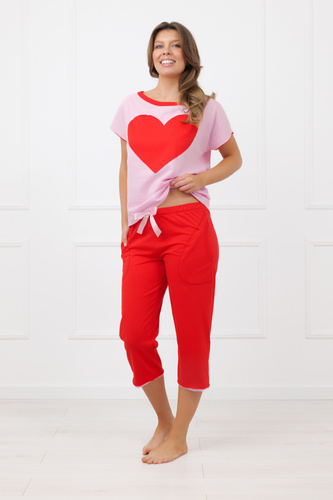 Pigiama Sabrina Italian Fashion 100% cotone – manica corta, pantaloni 3/4