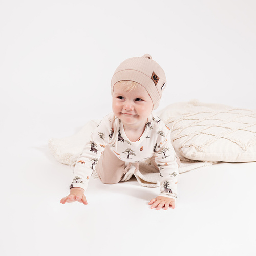 218094 Body da bambino dell'Orso Yogi Nicol - cotone, manica lunga, fantasia foresta