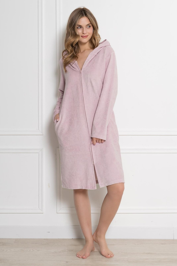 Accappatoio 1820 Elektra Leveza Rosa Cipria Cotone con Cappuccio