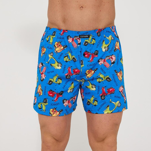 001/185 011/185 Boxer Cornette Classic Vespa Uomo - 100% cotone, vestibilità ampia, apertura con bottoni, comfort quotidiano