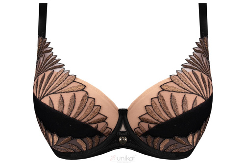 Reggiseno Unikat Evani full cup nero – sostegno stabile, tulle ricamato