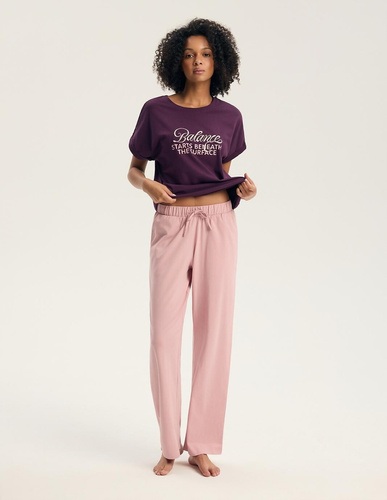 Pigiama donna Henderson Ginni 45420 100% cotone pantaloni lunghi gatti