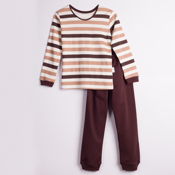227038 Nicol BENEK Pigiama bambino 100% cotone righe marrone