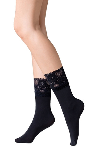 686 Nina Socks Gabriella nero - microfibra con pizzo e silicone