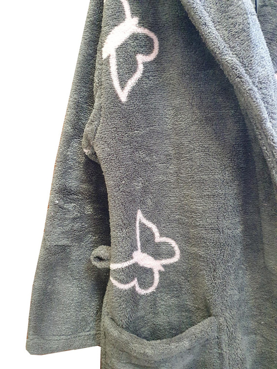 672 Farfalle Accappatoio corto da donna in Forex - grigio