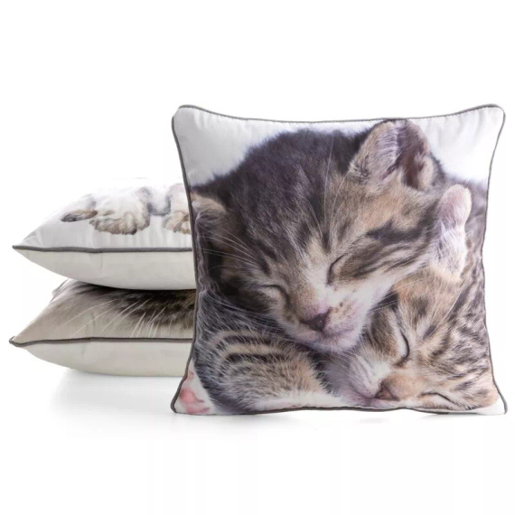 Copricuscino Animal 45x45 velluto Eurofirany con zip cat 
