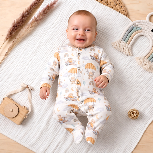 ABN-5506 Pagliaccetto neonato Nini Sky Journey 100% cotone organico per neonati