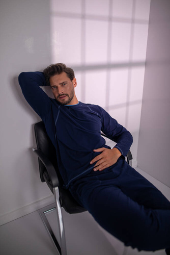 Salomon Pigiama uomo manica lunga, pantaloni lunghi Moda italiana - blu navy/blu