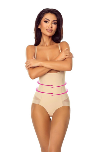 Body 7006 Ofelia Lapinee Beige Body Snellente Sotto il Seno Modellante la Silhouette