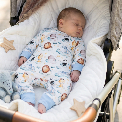 ABN-5609 Little Dreamers Nini, pigiamino in cotone biologico - 100% sicurezza, chiusure senza nichel, produzione polacca