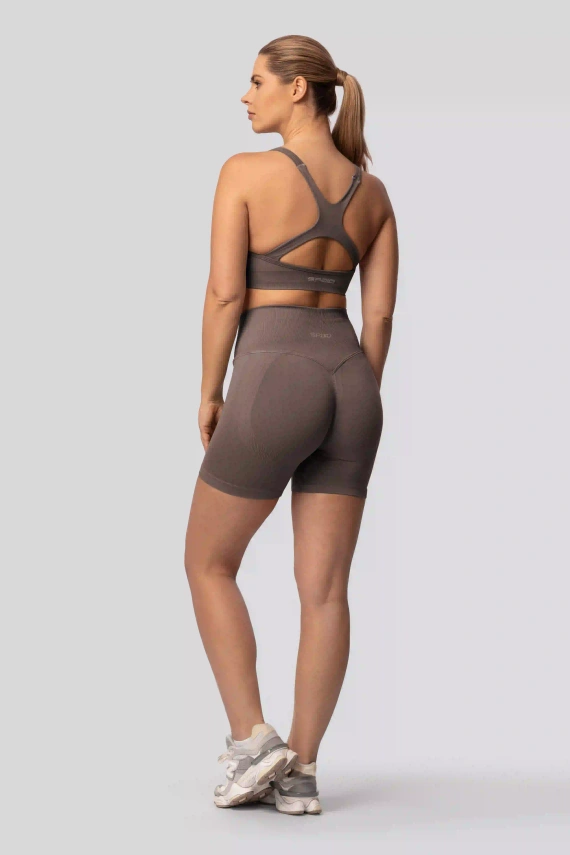 Spaio PUSH-UP PRO shorts modellanti senza cuciture vita alta fitness taupe