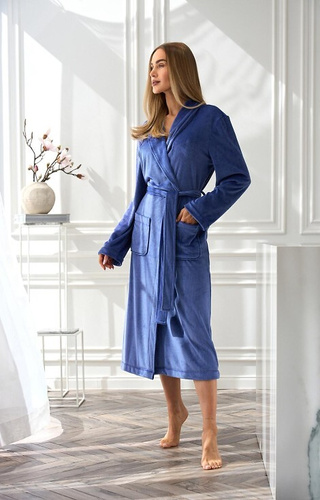 2510 Accappatoio lungo da donna Aura L&L - morbido e caldo