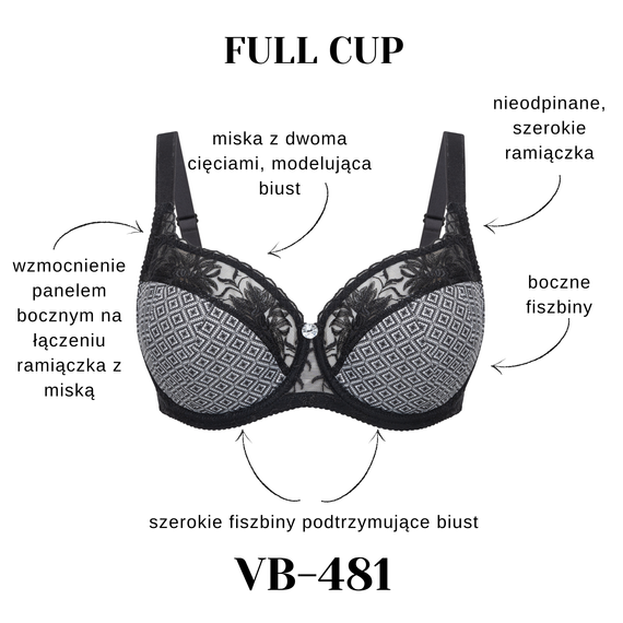 Reggiseno Semi Soft VB-355 Vena K15 Coppa Grande Ricamo Ricamificio, nude