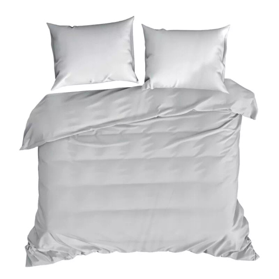 Biancheria da letto MI in microfibra Eurofirany morbida con cerniera 100% poliestere argento
