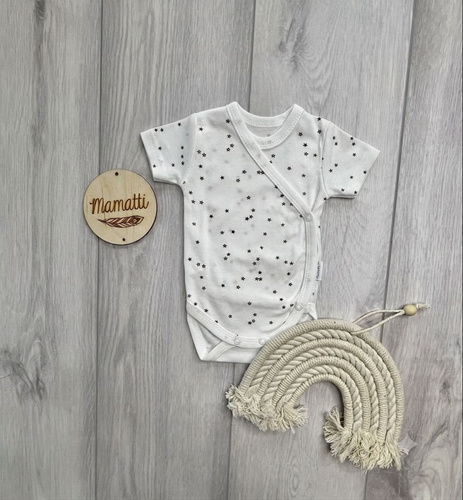 Mamatti BK16225 Body incrociato neonato manica corta stelle