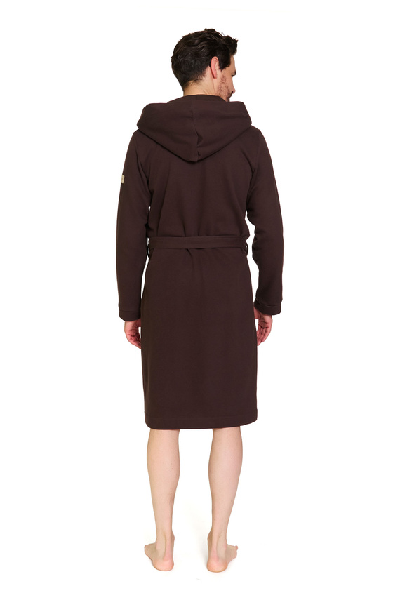 Doctor Nap 7332 - Vestaglia da uomo in cotone con cappuccio | 100% cotone, lucidata - brownie