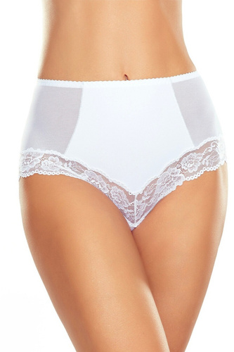 Eldar Veridia mutandina bianca modellante, vita alta, bordo in pizzo, microfibra
