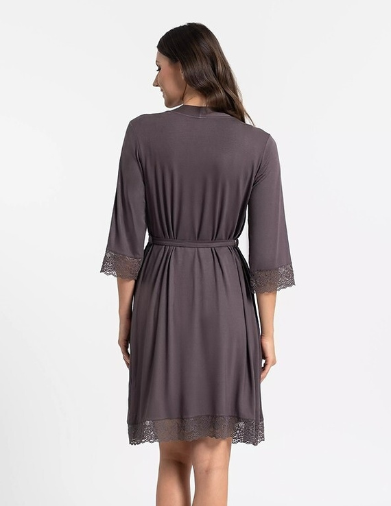 Accappatoio donna Moraj PDSZ4300-003 in viscosa con pizzo, annodabile
