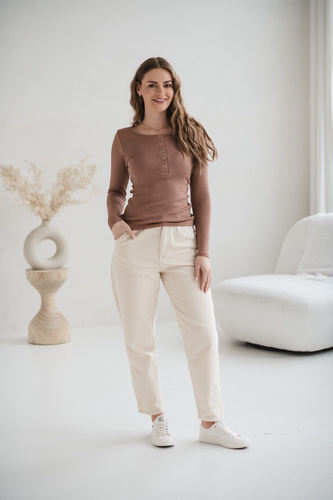 Tummy Milk&Love maglia premaman e allattamento in viscosa toffee