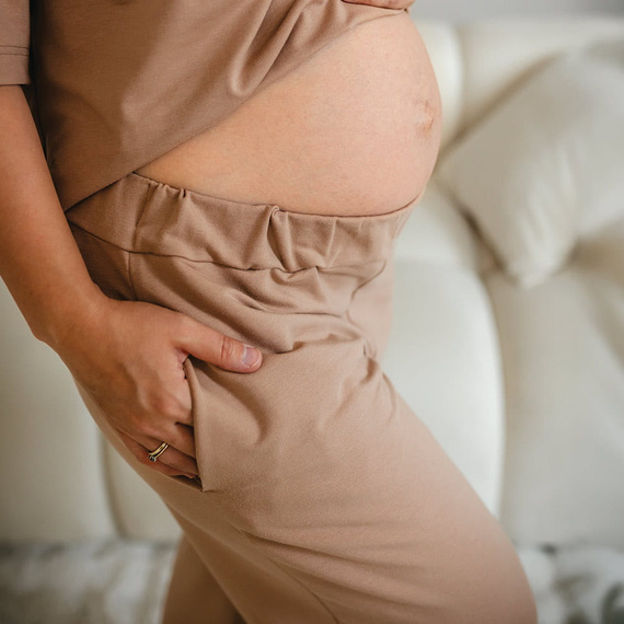 Eevi for Women Pantaloni da donna in felpa beige - Allentati, Cotone + Modal, Comodi