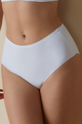 503 Maxi slip donna Braga Selene bianco - a vita alta, senza cuciture, modellante