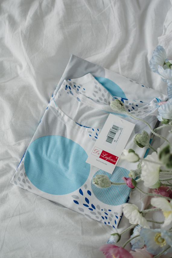 860 Camicia da notte Amelia De Lafense - manica corta, morbida viscosa - turchese