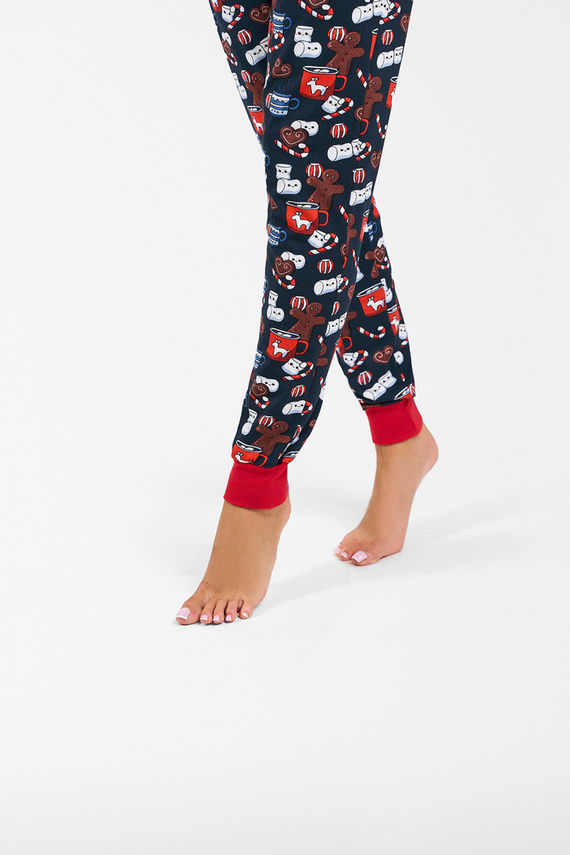 Makala Pigiama a maniche lunghe e pantaloni lunghi da donna Moda Italiana - rosso/stampa