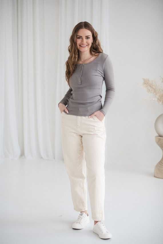 Tummy Milk&Love maglia premaman e allattamento in viscosa gray