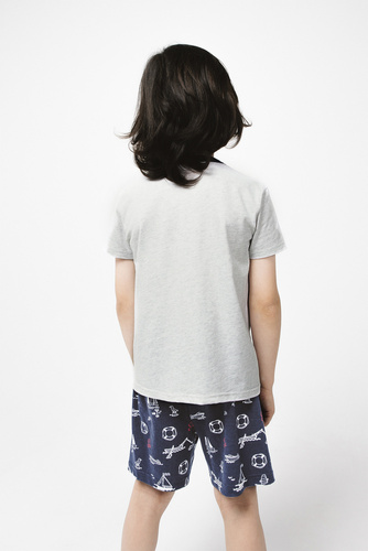 Kastos Pigiama a maniche corte per bambini, pantaloni Moda italiana - melange chiaro