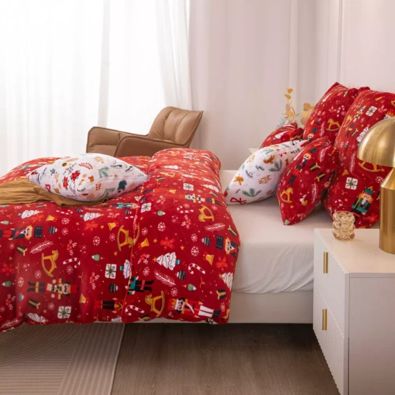 Merry Cozy Christmas orsacchiotto rosso biancheria da letto Spod Igły i Nitki- 210gsm peluche microfibra