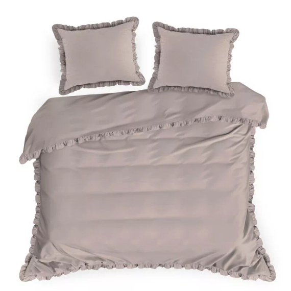 Biancheria da letto in cotone con balza Eurofirany 100% cotone con cerniera colore polvere