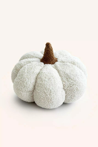 Cuscino decorativo a boucle di zucca Spod Igły i Nitki - bianco, decorazione autunnale e di Halloween