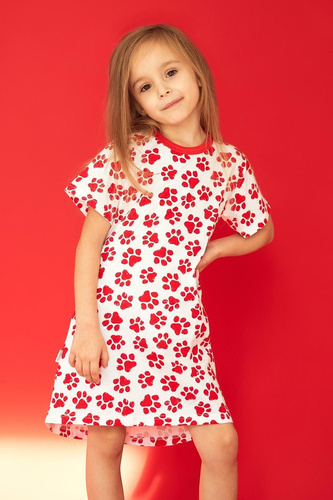 Camicia da notte bambina Taro 3549 Nela rossa 100% cotone