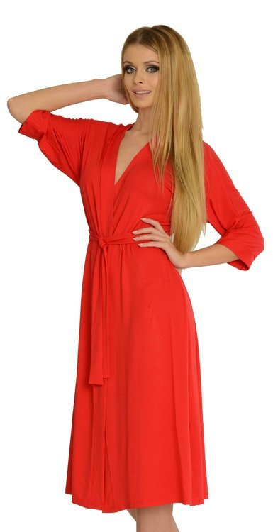 942 Visa Accappatoio lungo De Lafense - rosso 589