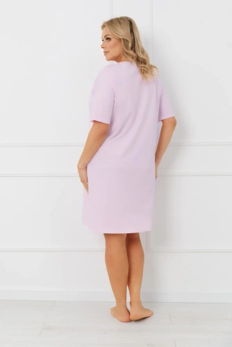 Camicia da notte da donna ERULA Italian Fashion in jersey di cotone a maniche corte - rosa