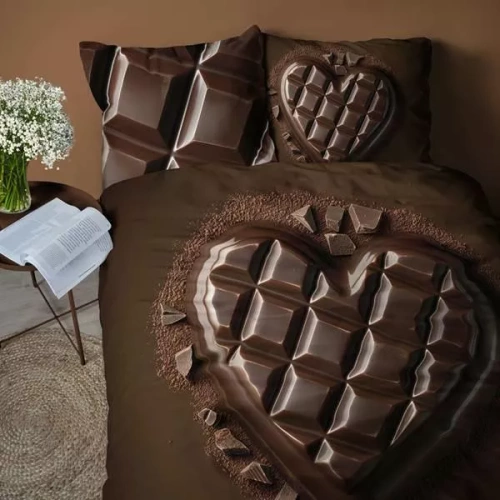 5316 Una biancheria da letto in microfibra 3D con tavoletta di cioccolato a forma di cuore - Detexpol