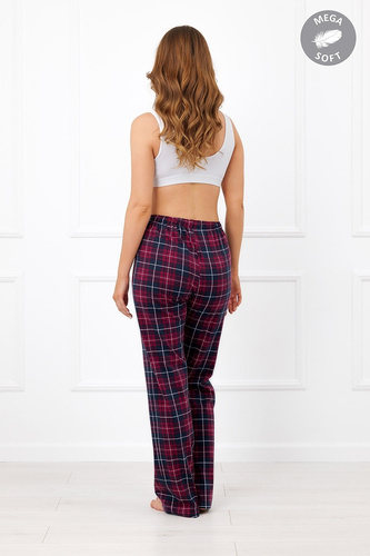Italian Fashion Alana Pantaloni lunghi da donna in cotone Mega Soft a quadri