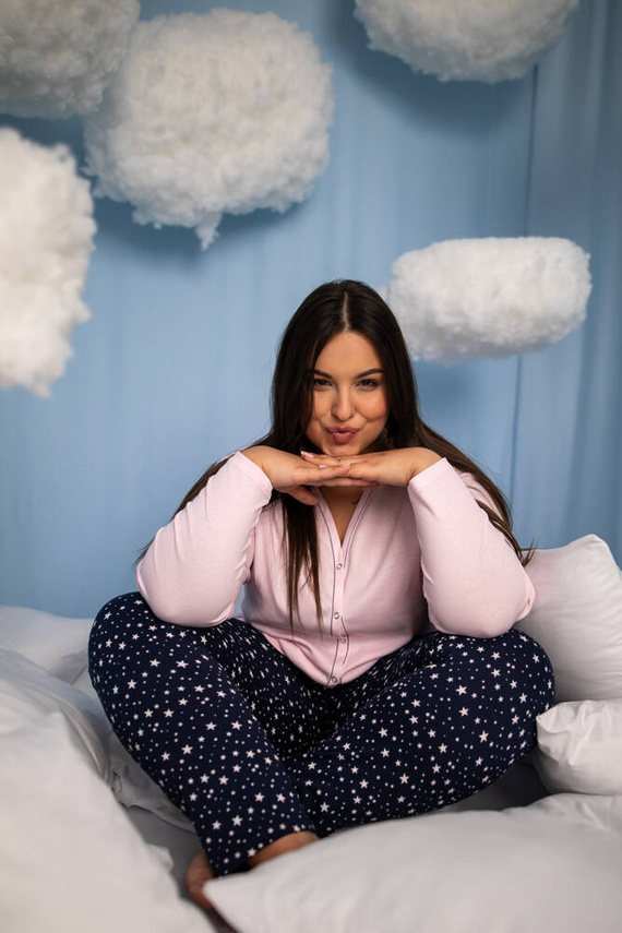 Libra Pigiama donna manica lunga e pantaloni Moda italiana - rosa/stampa